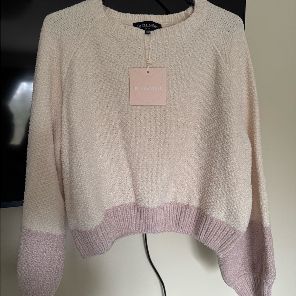 Kittenish Cream and Pink Women's Sweater